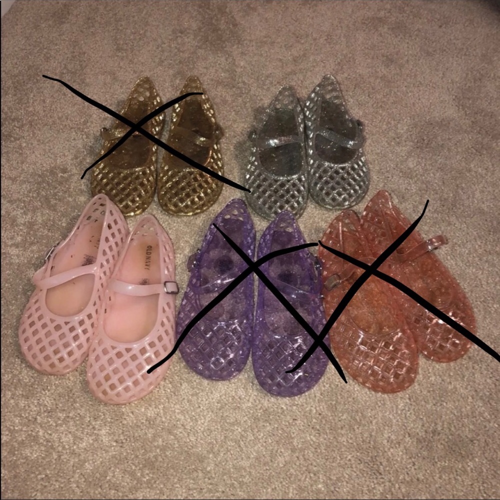 Pink and silver old navy jellies